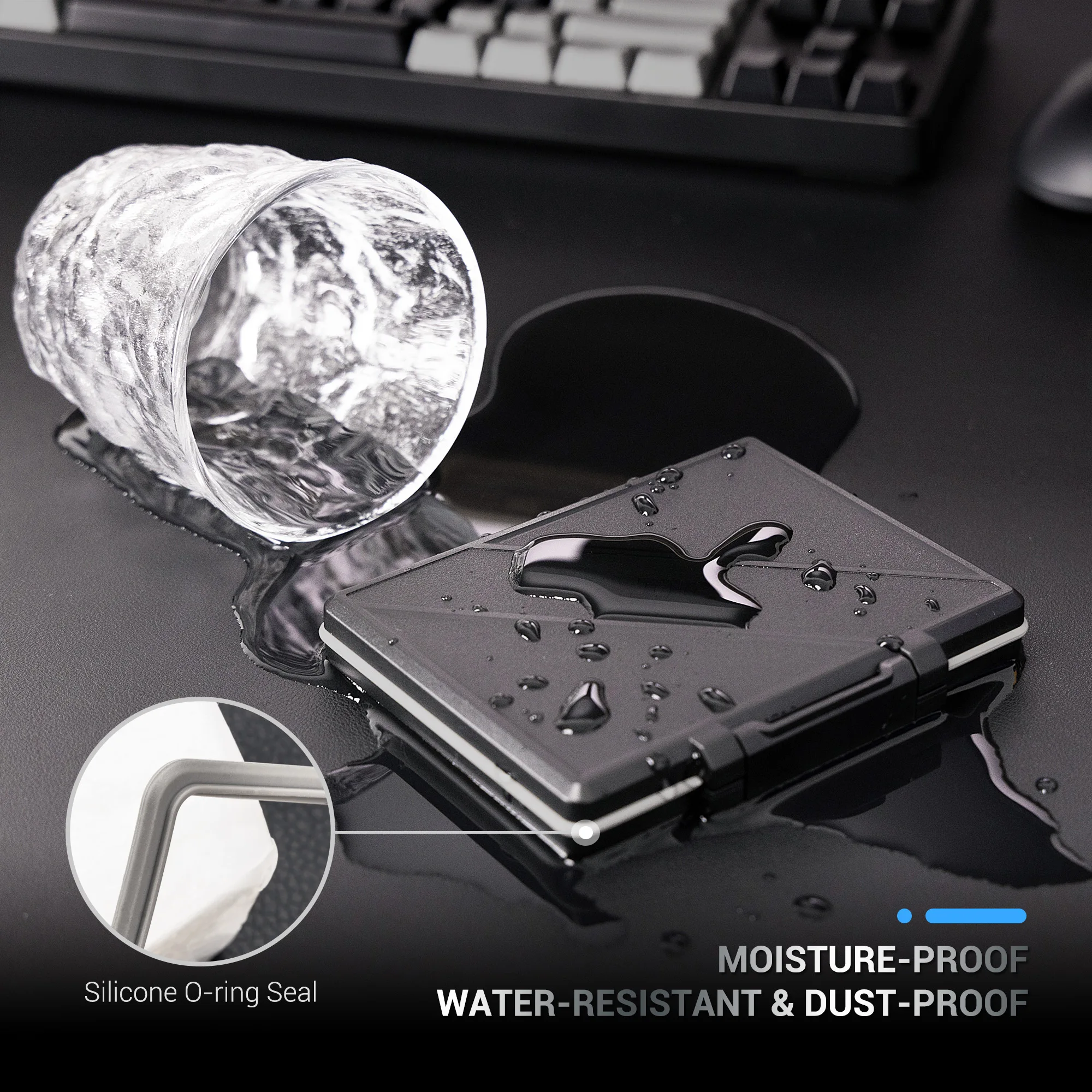 SSD Case 2-Slot Compact 2.5 SSD Holder Shockproof 2.5" Internal Solid State Drive Storage Box Containe Protection Waterproof 4