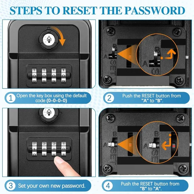 Anti-theft Wall Mounted Weatherproof Key Safe with Two Emergency Key Lock Boxes for Home, Apartment, Spare Room Key Storage 5