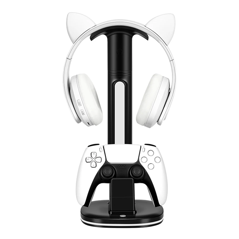 Station de charge PS5 avec support Casque, porte téléphone et lumière RGB