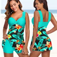 Maillots de bain deux pièces grande taille pour femmes, imprimé floral, grande taille, tankini, vêtements de plage, bikini sexy 5