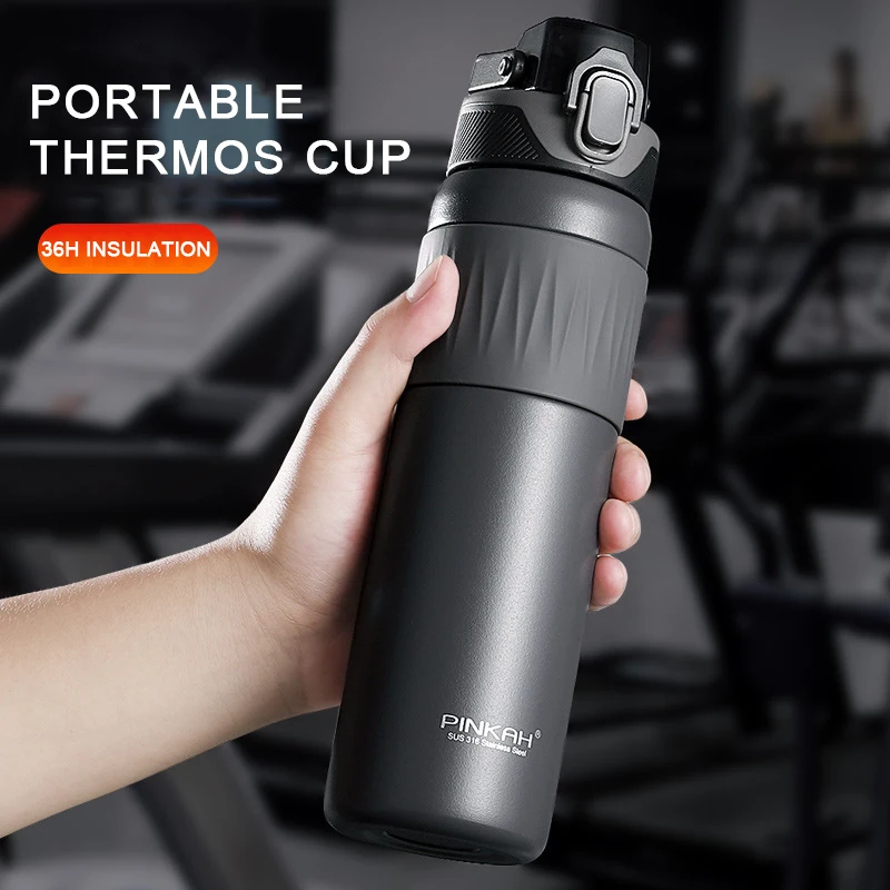 

Thermos Large Capacity 316 Stainless Steel Sports Fitness Direct Drink Thermos Cup Portable Handle Custom Gift Water Bottle