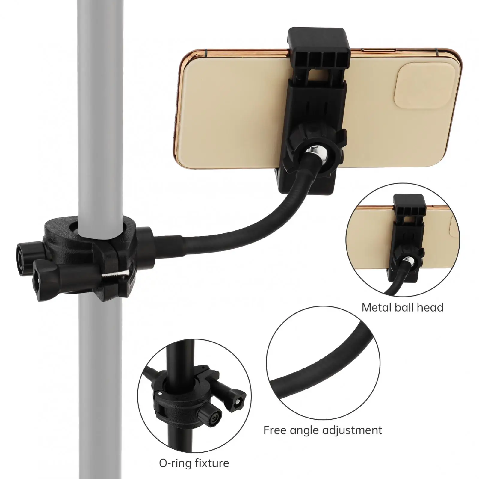 Flexible Phone Holder Mic Stand for Microphones Stand All Smartphones Adjustable