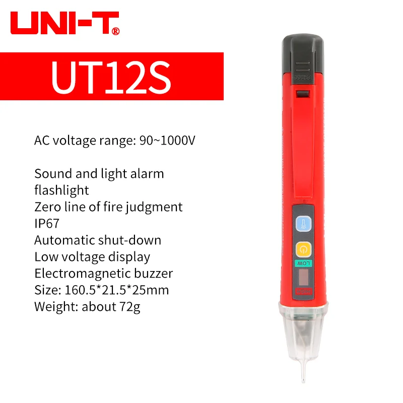 UNI-T UT12E UT12M Socket Wall AC Voltage Detector Indicator 24V-1000V Non Contact Volt Current Electric Sensor Test Pen digital calipers bunnings Measurement & Analysis Tools