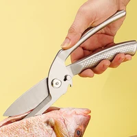 All Steel Integrated Multifunctional Fish Pattern Handle Powerful Kitchen Chicken Bone Scissors Detachable Sharp Cutter for Home 2