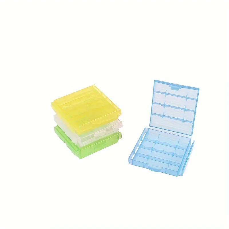 5pcs Transparent Plastic Battery Storage Box Suitable for AA/AAA Battery Energy-saving Container Bracket