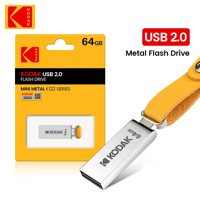 

KODAK USB Flash Drives Mini Pen Drive 128GB 64GB 32GB Pendrive Waterproof USB Memory Stick Leather Landyard Metal U Disk