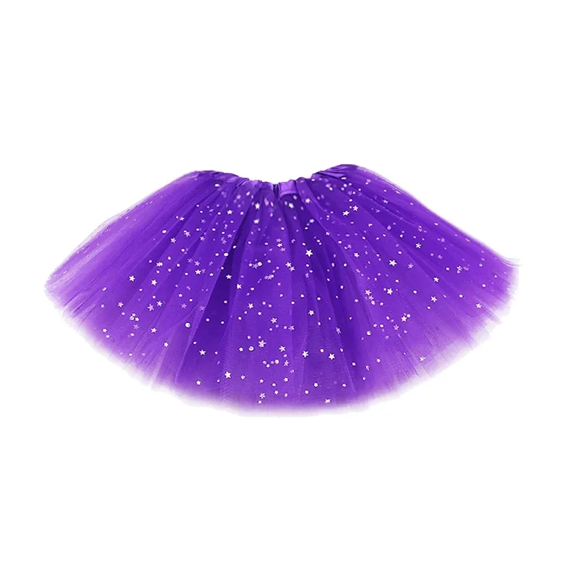 Ballet Tutu Skirt Kids Baby Star Glitter Dance Sequin 3 Layers Tulle Toddler Pettiskirt for Girl 2-8T