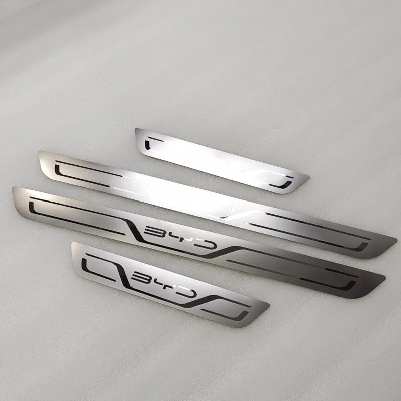 For BYD ATTO 3 Atto 3 car styling 4pcs Welcome Pedal Car Scuff Plate Pedal Door Sill Pathway Auto Parts Accessories