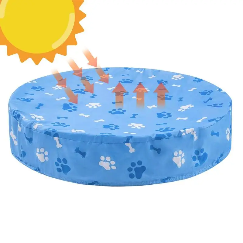 

Dog Pool Protector UV Protection Ground Pool Drawstring Cover Multifunctional Waterproof Cover With Dog Paw Pattern Outdoor Tool