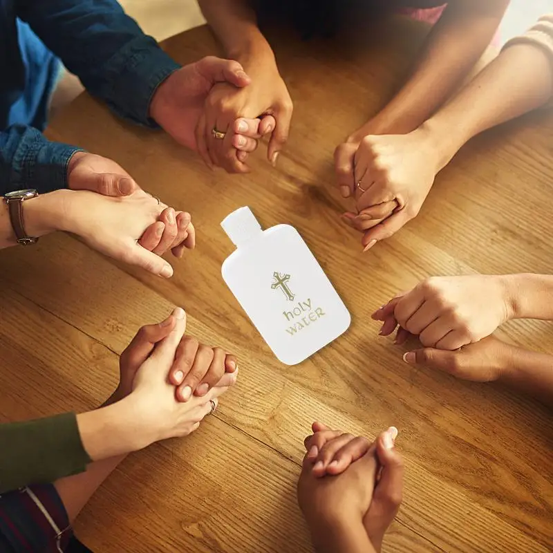 Description Picture 6 of item6 Pcs Empty Holy Water Bottles Decanter Set Holy Water Props White Set Easter Holy Water Bottle Bulk Catholic Holy Water Bottle