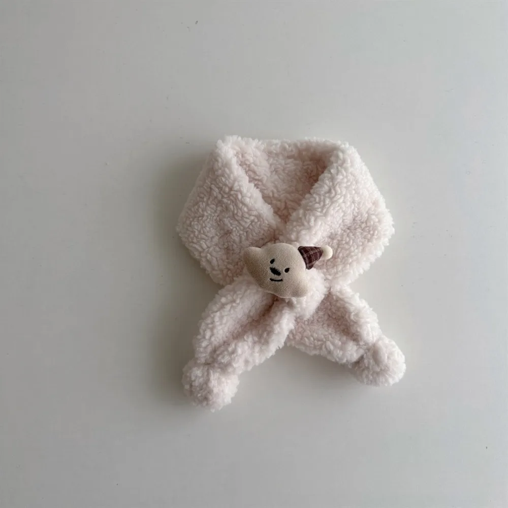 New Autumn Winter Children Cute Cartoon Bear Outdoor Warm Scarf Newborn Neckerchief Thicken Baby Boy Girls Soft Scarves for Kids