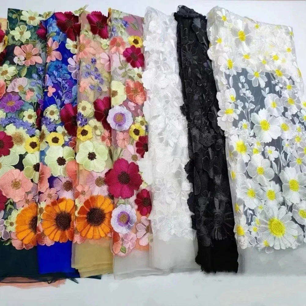 

Embroidered Lace Fabric Fabric Network Gauze Embroidered Clothing Fabric For Sew Party Wedding Dress Women DIY Cloth