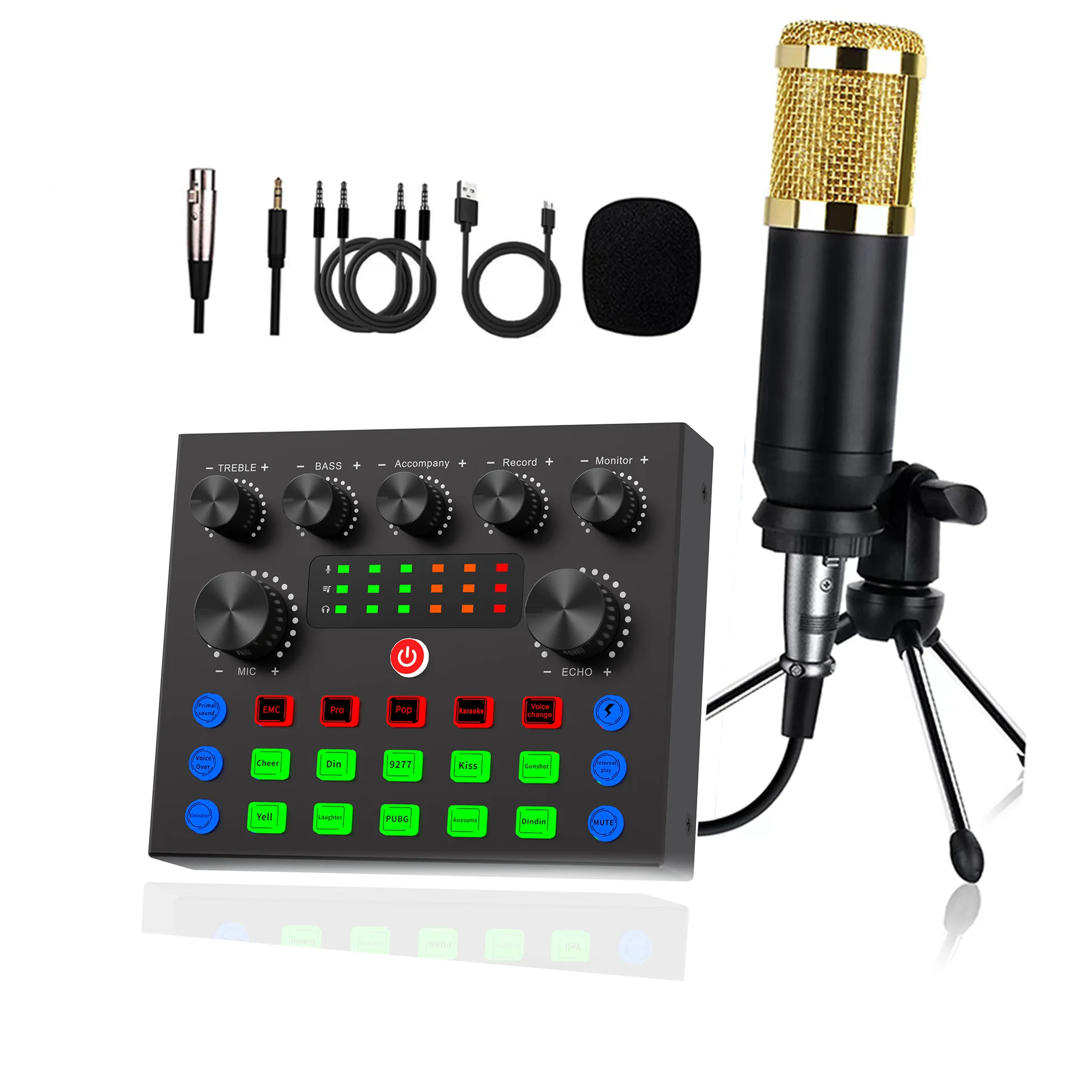V8S Microphone Kit Sound Card Microphone Set MaonoCaster