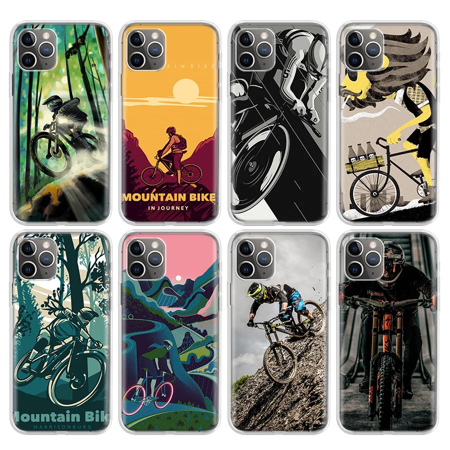 Mountain Bike Adventure Pattern Soft TPU Phone Case