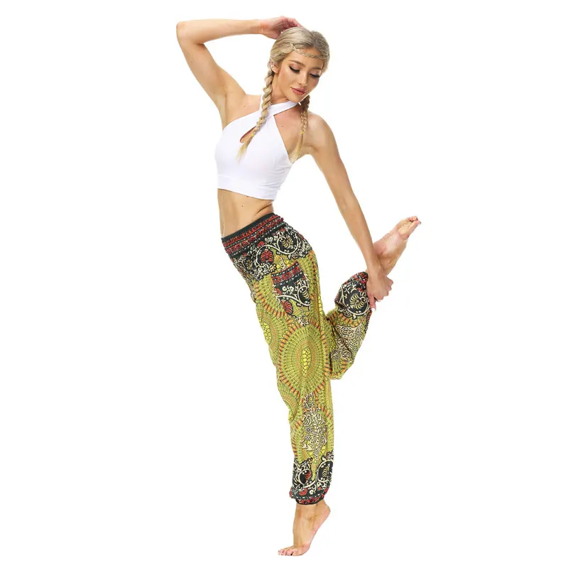 Calças de Dança com Bolso Indonésia Casual Bloomers Cintura Elástica Bohomia Calças Femininas Impressão Longa Verão Joggers 5 Computers & Electronics