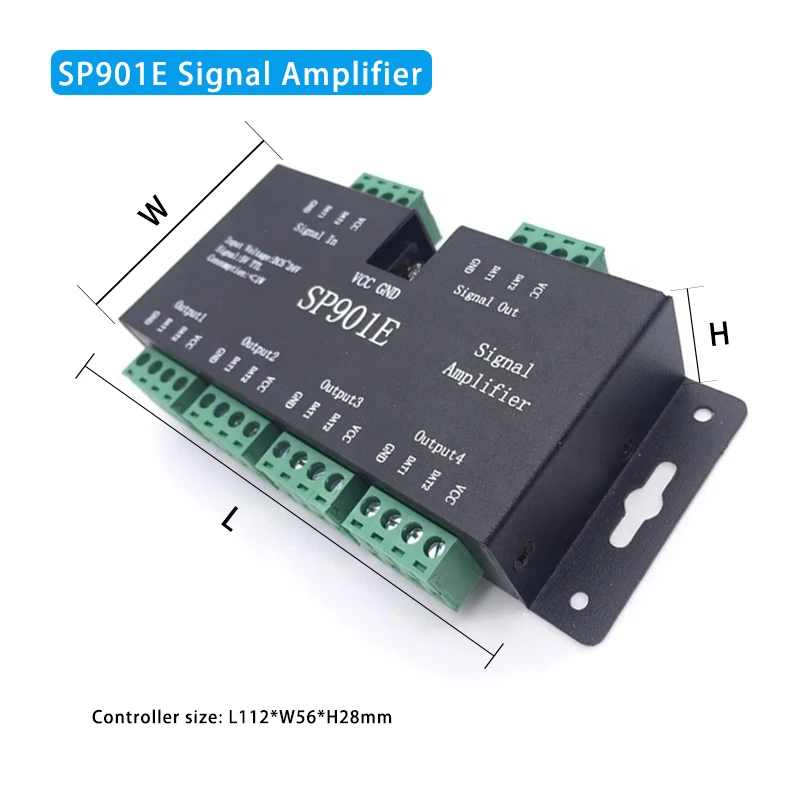 Фото SP901E SPI усилитель сигнала для WS2811 WS2812B WS2813 пиксель красный зелёный синий фотополоски ретранслятор сигнала Адресуемая мечта цветная лента №5