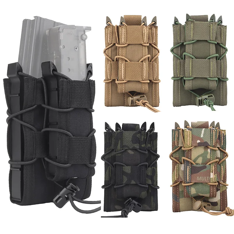 Tactical 5.56/9mm Magazine Pouch Molle Mag Bag for AK AR15 M4 Rifle Gun Fast Attach Carrier Magazine Holster Hunting Accessories