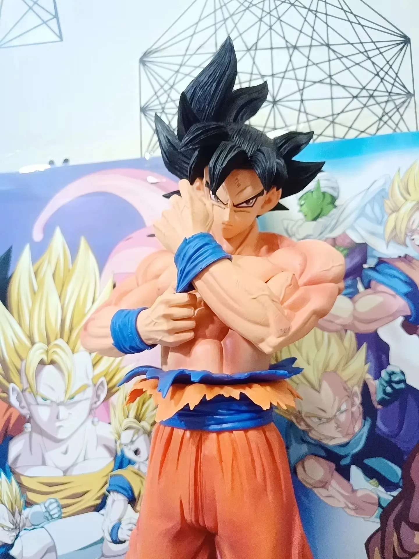 45cm Dragon Ball Super Figura de duas cabeças Filho Goku Migatte No Goku'i  Figura de