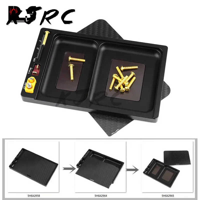 

Model car spare parts storage box with magnetic screw box T plug XT60 plug soldering station R95 for scx10 90046 trx-4 2wd 4wd