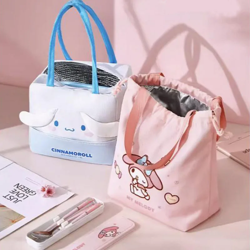 

Новый милый Ланч-бокс Sanrio Hellokitty Mymelody Cinnamoroll Bento, сумка для ланча, изоляционная сумка, мультяшный подарок на день рождения, игрушки для детей