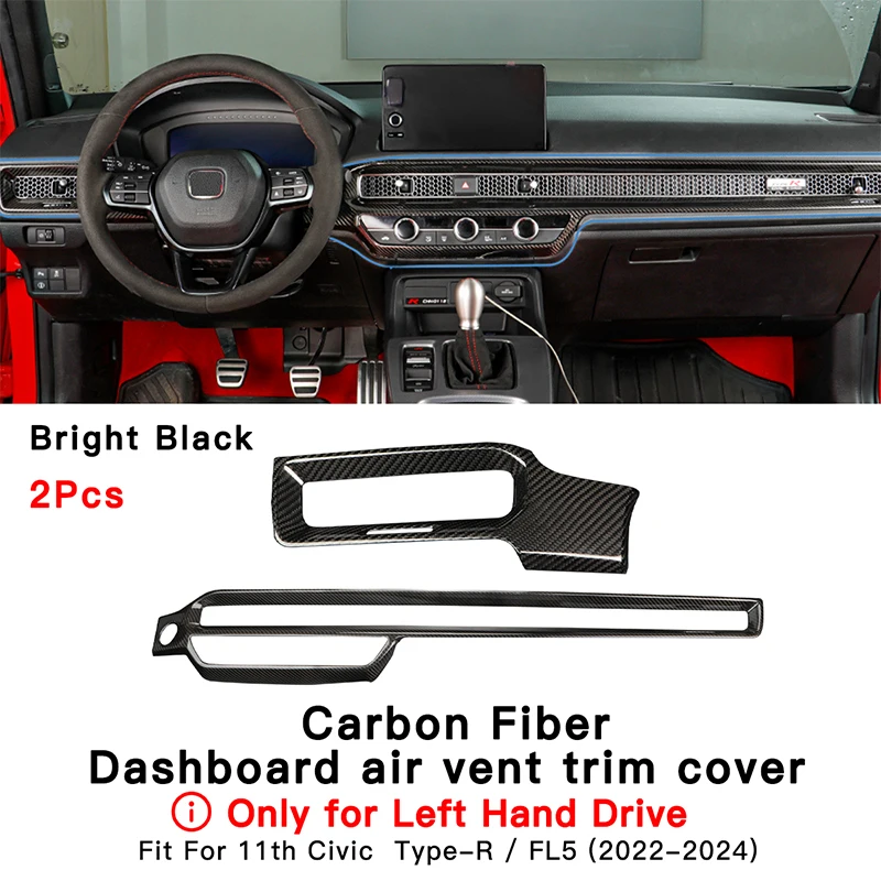 シビックタイプR FL系統センターコンソール ダッシュボード 炭素繊維のセンター コンソール ダッシュ ボード カバー キット