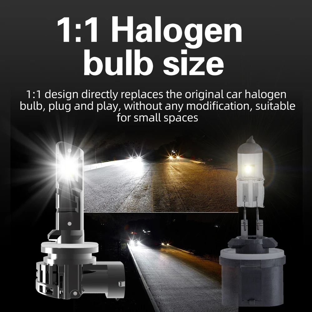 2x H27 880 Led Headlight Canbus No Error Car Bulb High Power