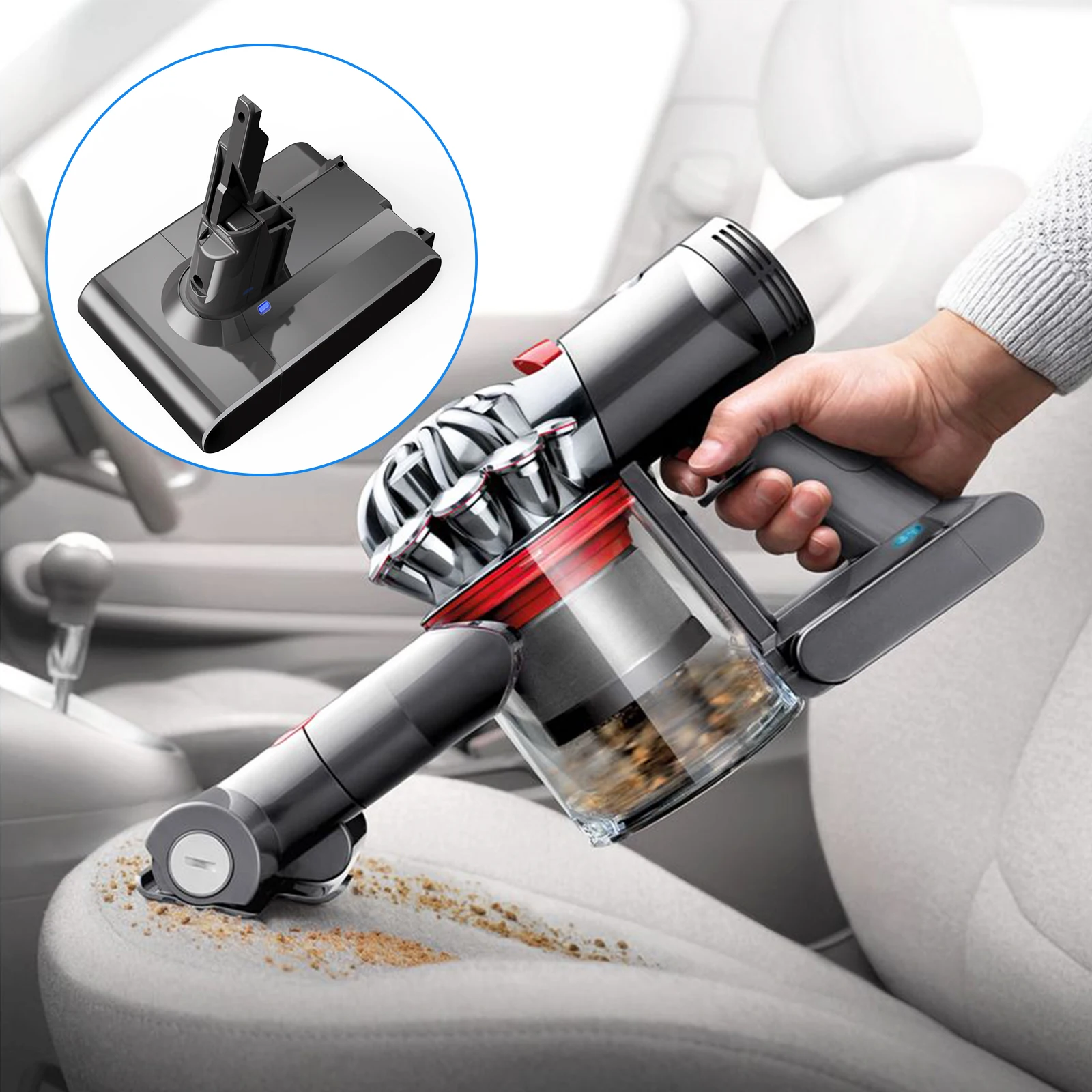 Dyson v7バッテリー用充電式掃除機,8000mah,v7シリーズ,v7