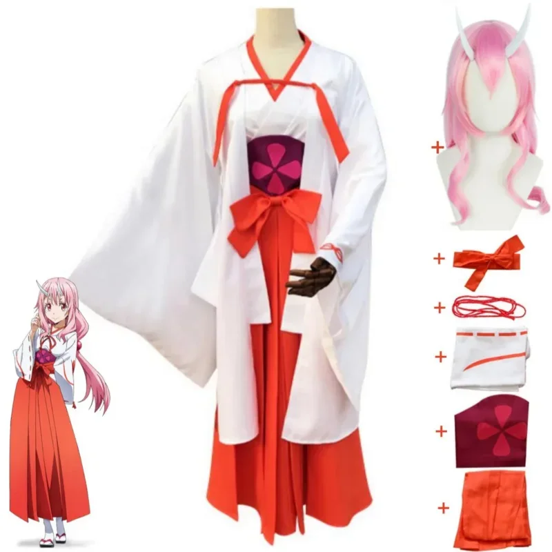 

Anime Shuna That Time I Got Reincarnated As A Slime Cosplay Costume Wig Headgear Kimono Uniform Hallowen Carnival Party Suit