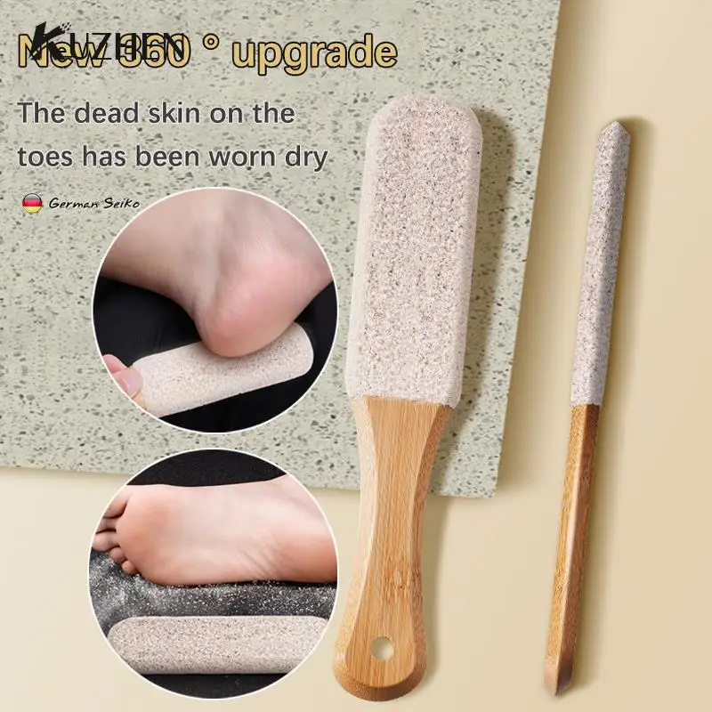 

Four Sides Frosting Foot Rubbing Board Bamboo Handle Peeling Foot Pedicure Foot Sole Scraping Board Calluses Horny Remove Tool