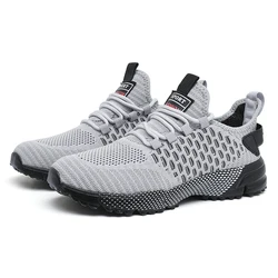 Men's Breathable Summer Mesh Casual Running Shoes - 45 (Gray)