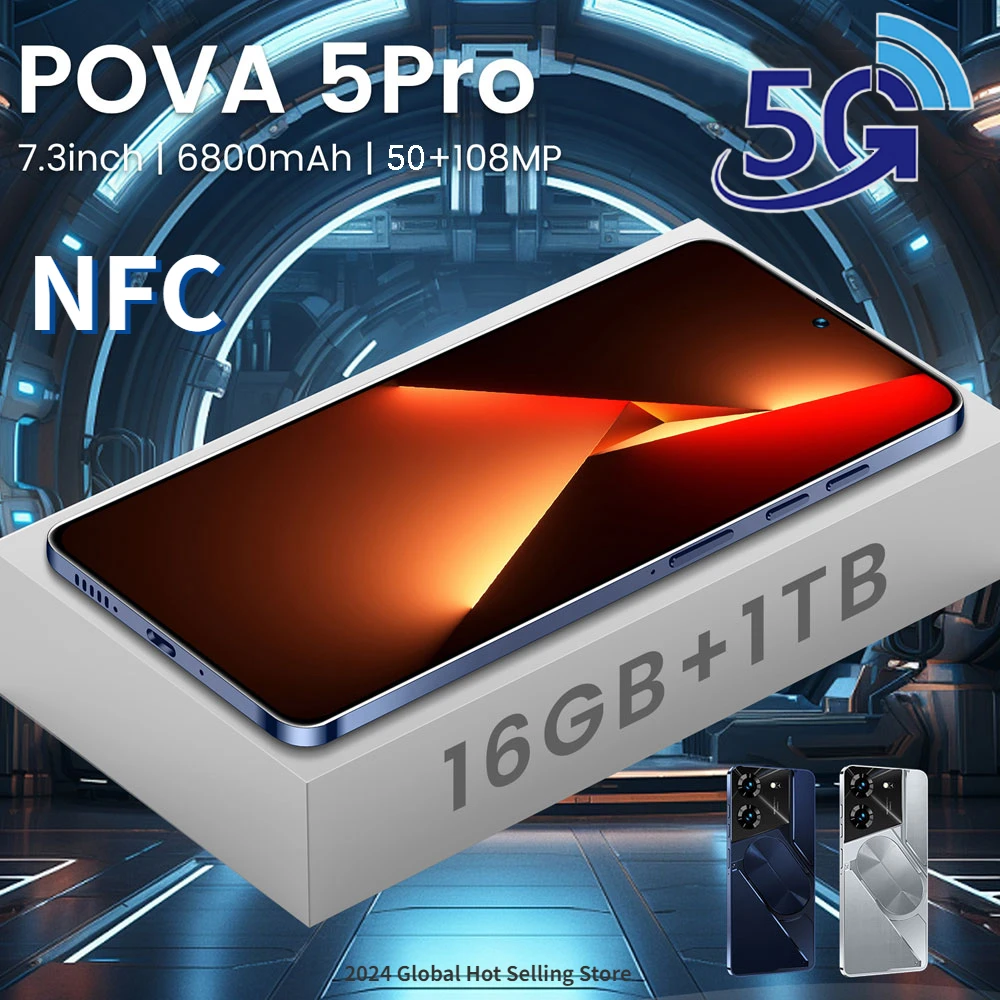

Original Pova 5 Pro Smartphone Global Version Cell Phone 22GB+2TB 6800mAh 50+108MP Cellphones 5G Dual Sim Android14 Mobile Phone