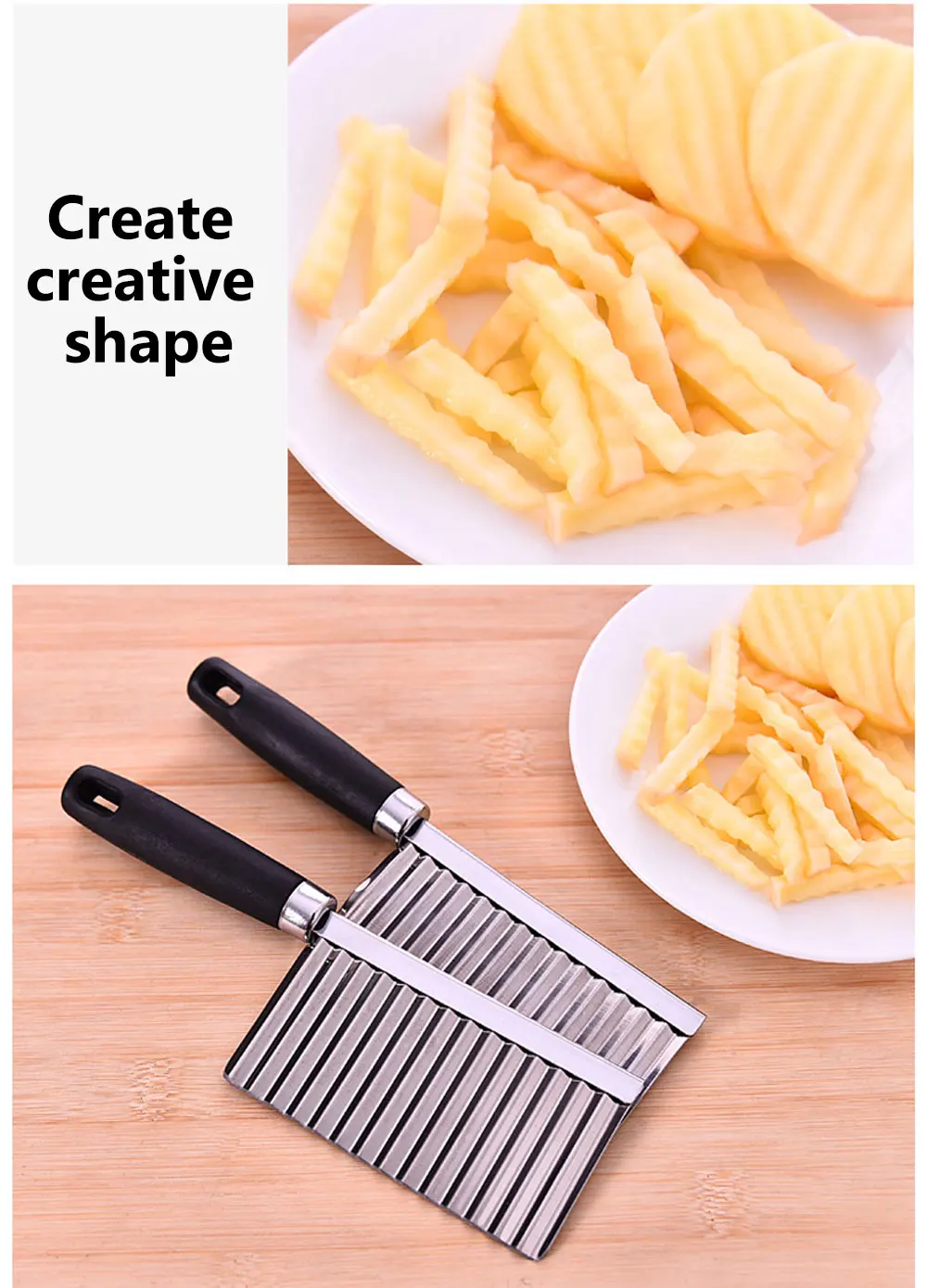 Mandoline de cuisine,Trancheuse à frites avec lame en acier,ustensile