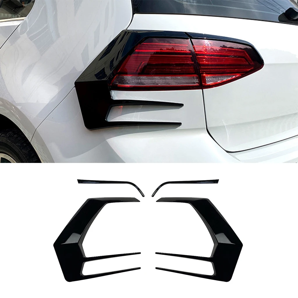 

Glossy Black Car Rear Tail Light Covers Trim Rear Lamp Cover Air Knife For Volkswagen Golf 7.5 MK7.5 2016-2019 Car Styling