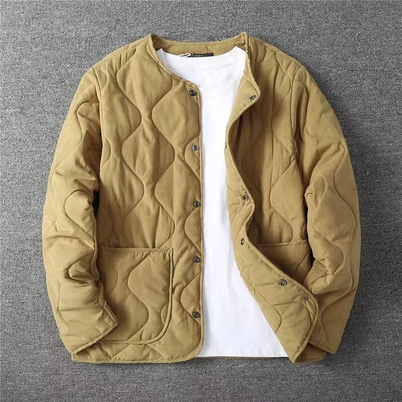 Veste matelassée M65 vintage homme hiver - Cardigan multi-poches pêche - Manteau épais khaki chasse