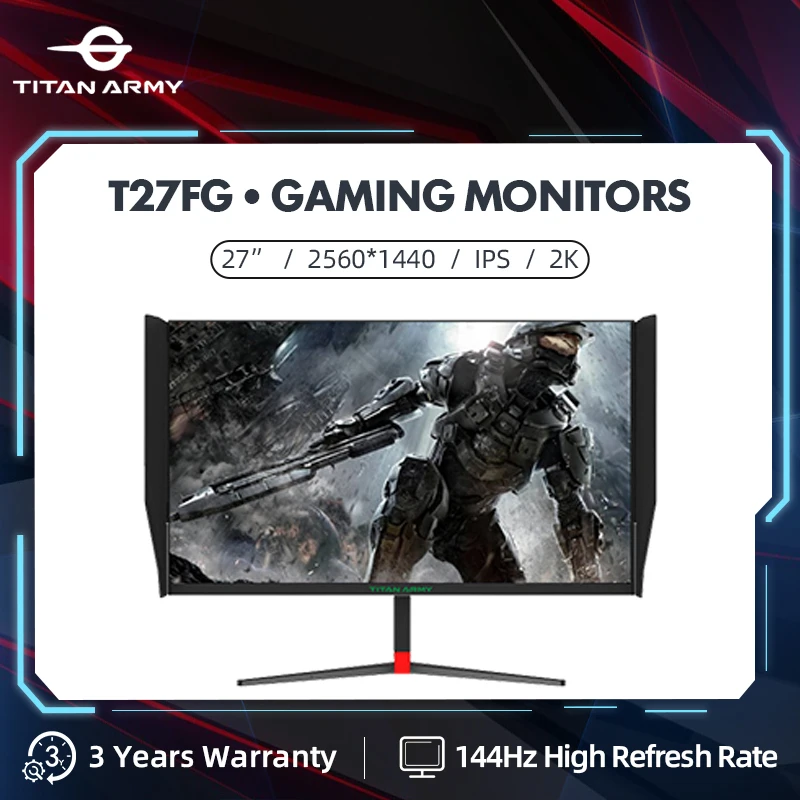 

Computer Monitors 27 inch 2K 144Hz Gamers Screen Display IPS Direct Facing 4K Esports Chicken Eating High Definition Monitor