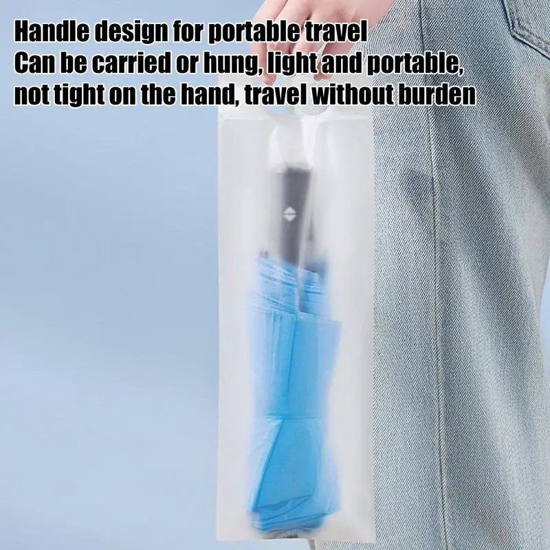 Travel Umbrellas Sleeve 10Pcs Waterproof Hand Strap Folding Umbrella Case Portable Umbrella Carry Bag Foldable Thickened Storage