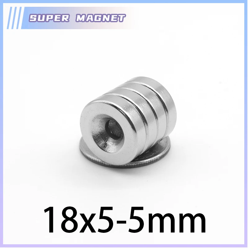 5/10/15/20/30/50PCS 18×5-5 Disc Rare Earth Neodymium Magnets 18*5 mm Hole 5mm Countersunk Round Search Magnet 18×5-5mm  18*5-5
