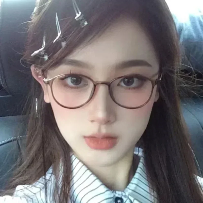 Retro Artistic Anti Blue Light Glasses Ultra Light Small Frame Myopia Glasses High Definition Transparent Short Sight Glasses 3