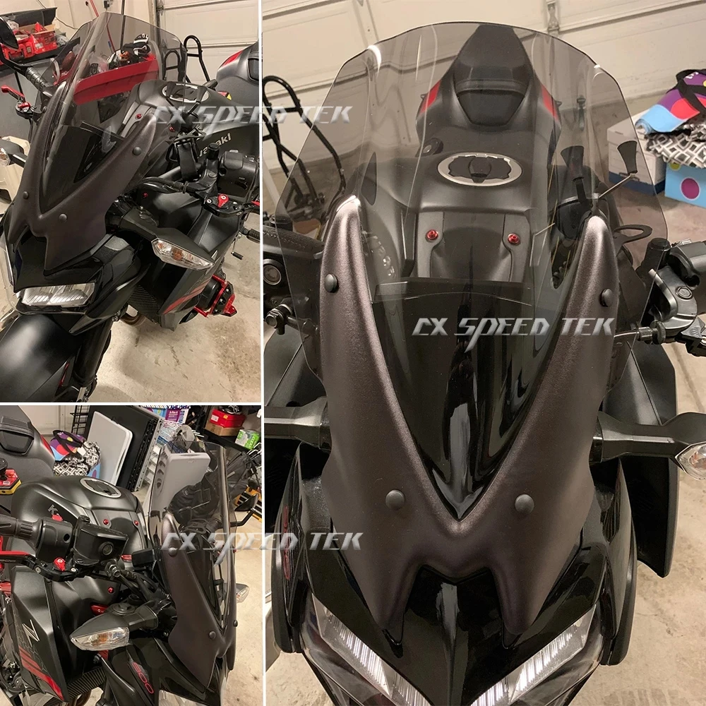 MK 가와사키 Z900 Z650 용 오토바이 액세서리, 전면 아크릴 앞 유리 디플렉터 키트, 2020-2023 Z 900 650
