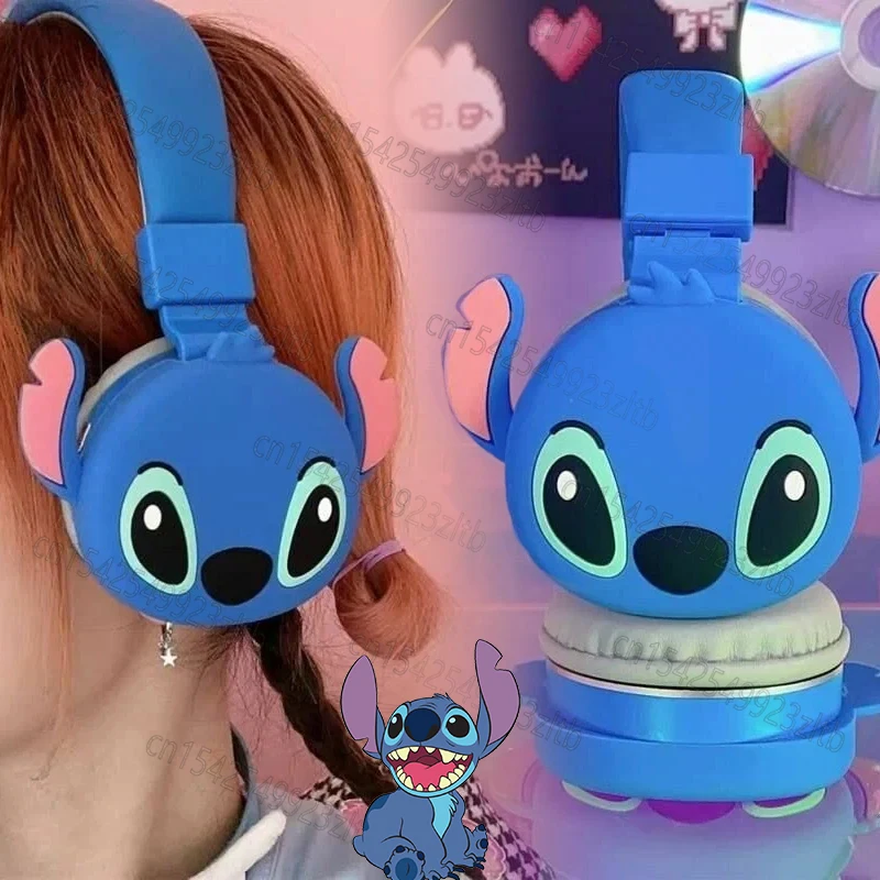 thumbnail image 1 of Auriculares inalámbricos con Bluetooth AH-806 de Disney Stitch, figura de Lilo y Stitch con dibujos animados de anime Stich, auriculares estéreo plegables, regalos para niños, 1 of 5