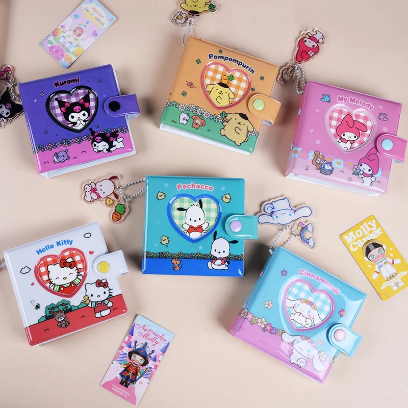 

Cartoon Sanrios Loose Leaf Cute Cinnamoroll Hello Kitty Melody 3-inch Photo Album Star Guka Card Album Storage Folder