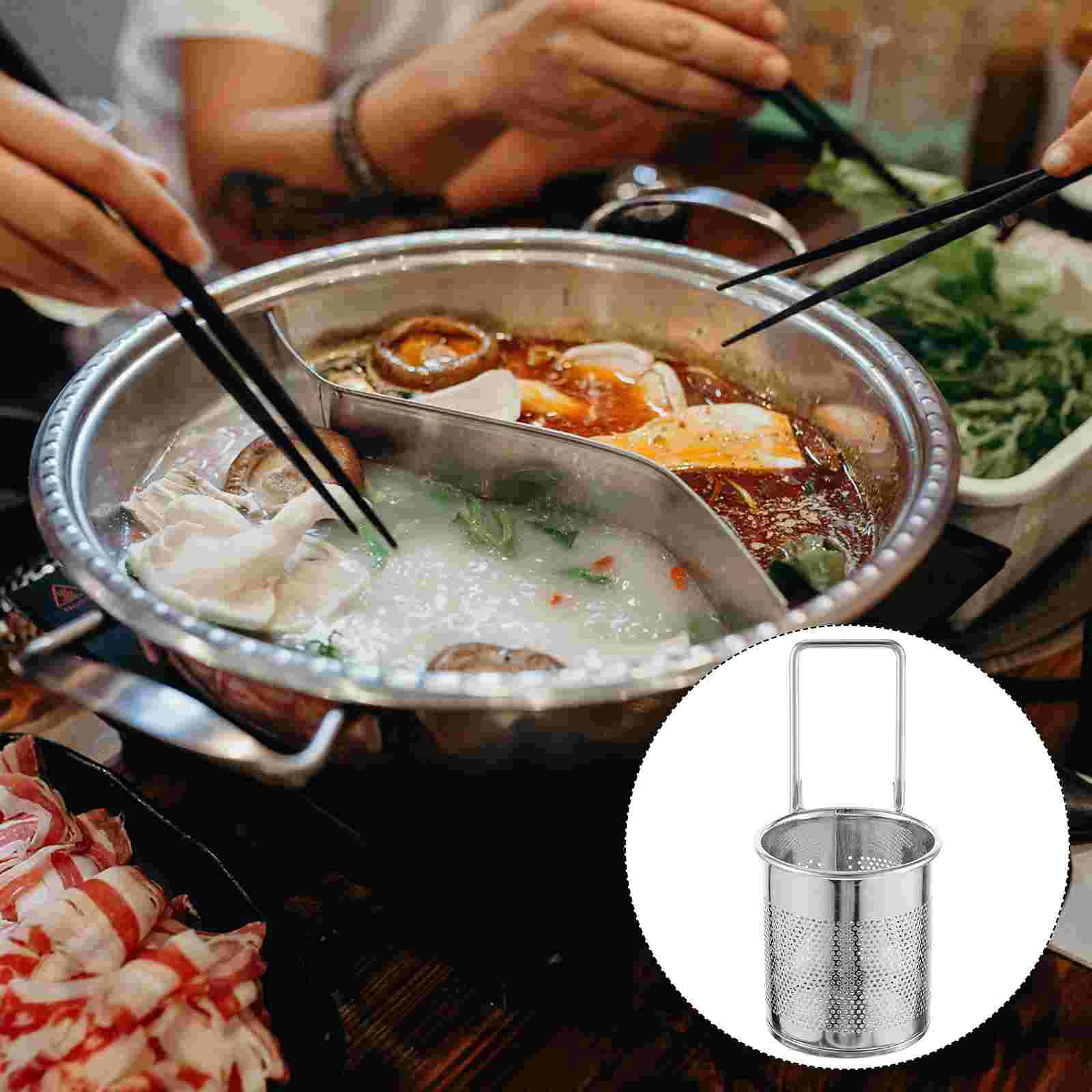 

Hot Pot Strainer Basket Durable Mesh Colander Hanging Filter Basket Food Skimmer For Pasta Dumpling Noodle Kitchen Cooking Tool