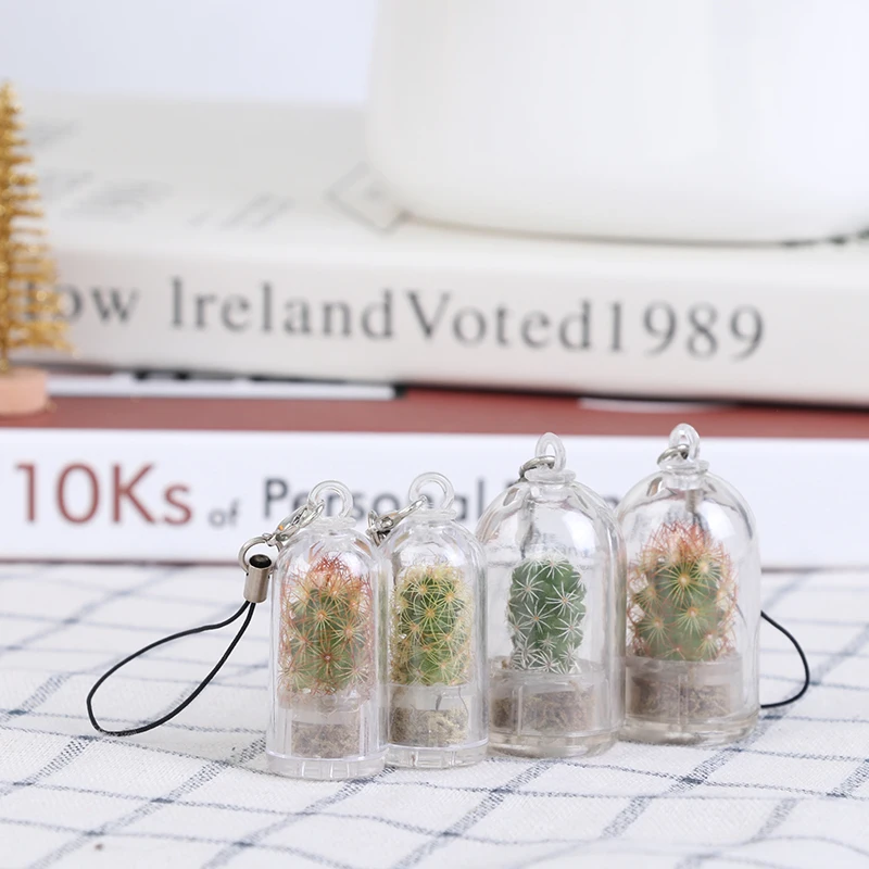 DIY Cactus Miniature Succulent Cactus Terrarium Wearable Necklace Live Succulent Plant Pendant Random Style 5