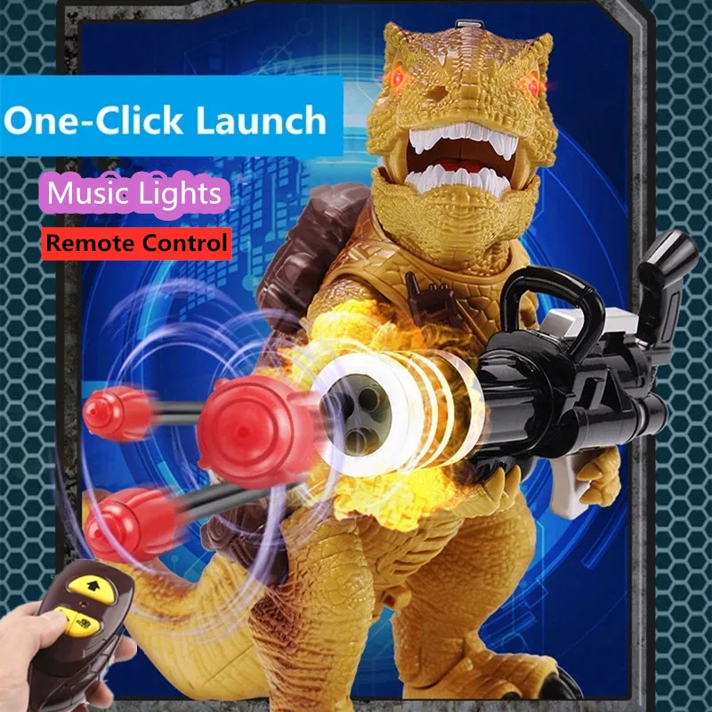 Intelligent Remote Control Robot Dullet Launch Effetti Sonori Realistici Effetti Di Luce Cool Swinging Battle Dinosaur Electric Walki