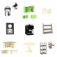 1:12 Dollhouse Miniature Furniture Coffee Maker Bookshelf Counter Table Model Electrical Model Decor Toy Doll Kitchen Ornaments 2