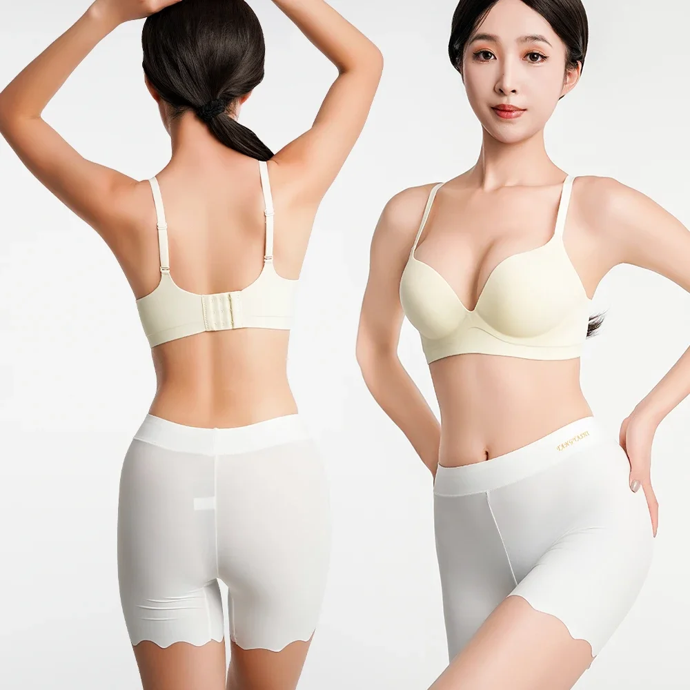 3pcs Safety Short Pants Seamless Long Panties Women Boxers For Female Safety Shorts Ice Silk Plus Size Seamless Short Panties