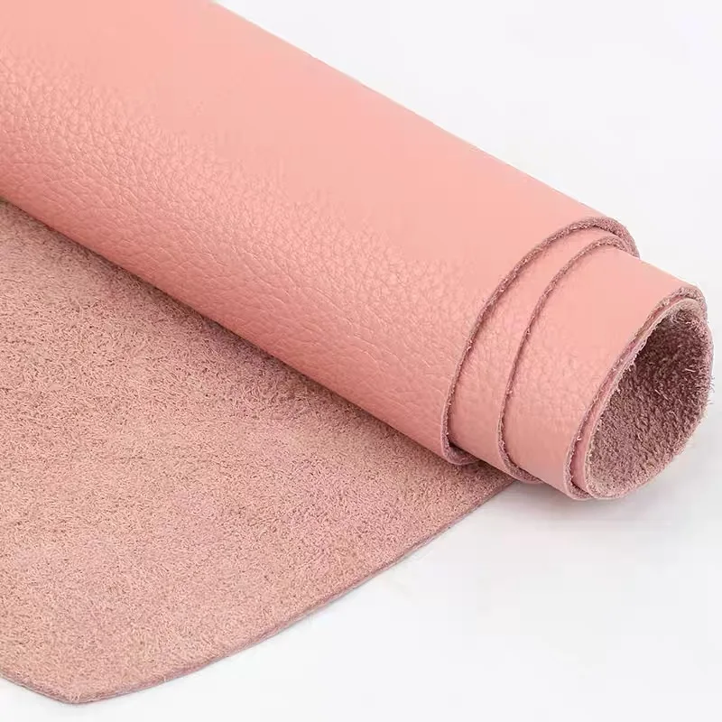 핑크 탑 레이어 소가죽 수제 가죽 DIY 가죽 소파 시트 백팩 부드러운 가죽 원단