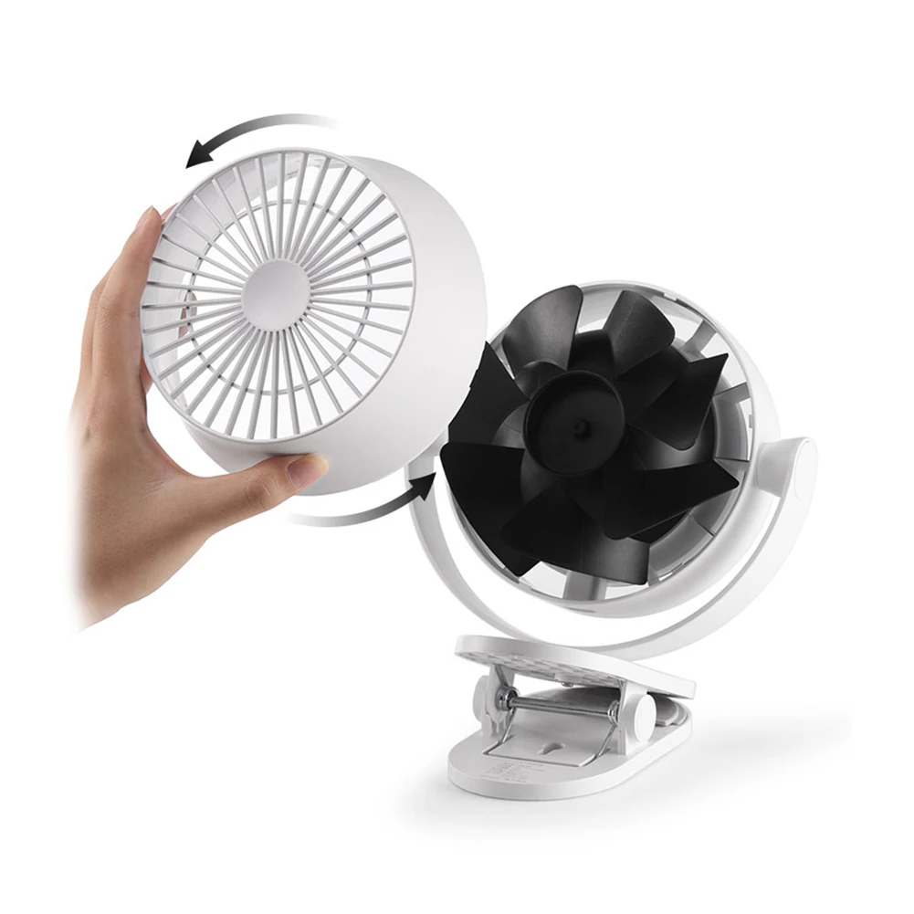 Small Electric Fan with Clip Intelligent Digital Display Rotating Fan Silent Wall Mounted for Bedroom Office Home Dormitory