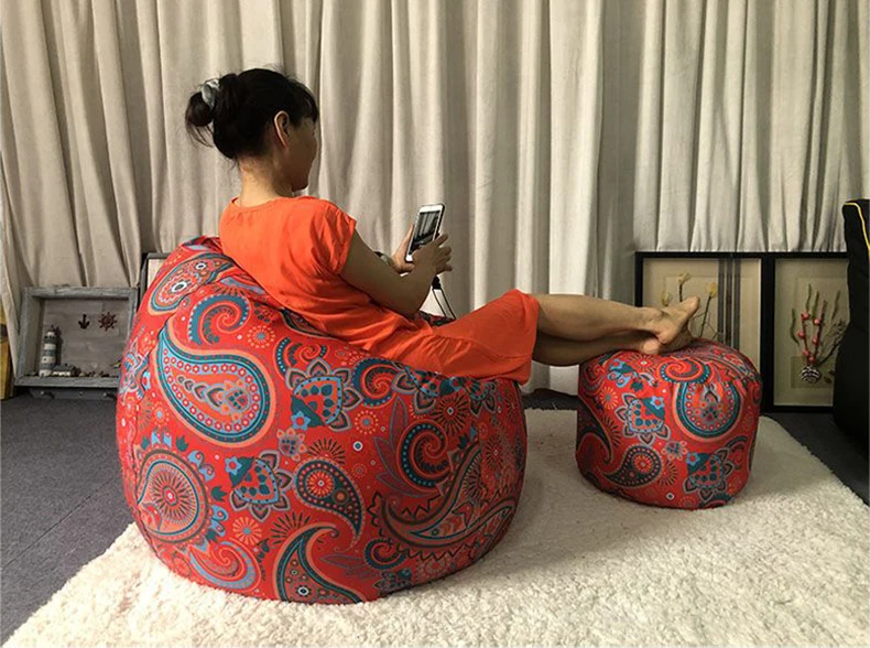 Description Picture 6 of itemColor Printed Inner Coat Does Not Contain Particles Outdoor Waterproof Simple Leisure Bean Bag Lazy Sofa Chair Expression City