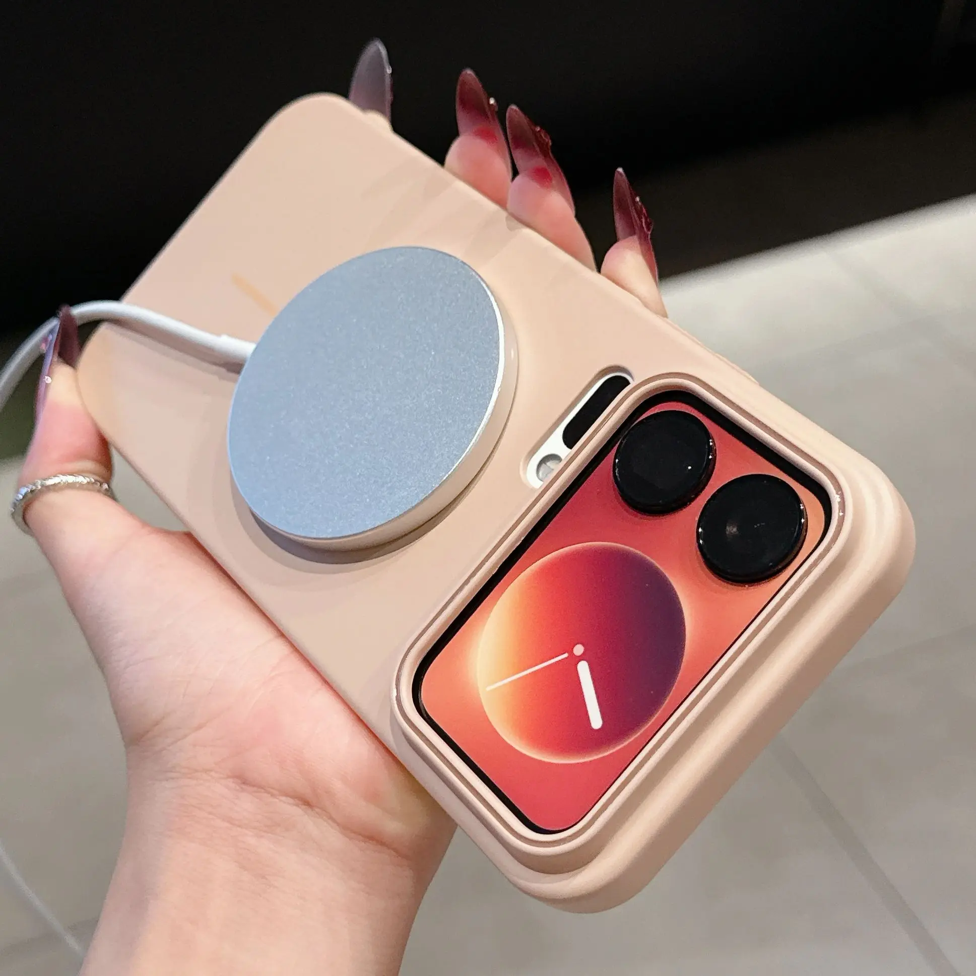 Enhanced Product Title:  
Sleek Matte Magnetic Phone Case with Wireless Charging Compatibility